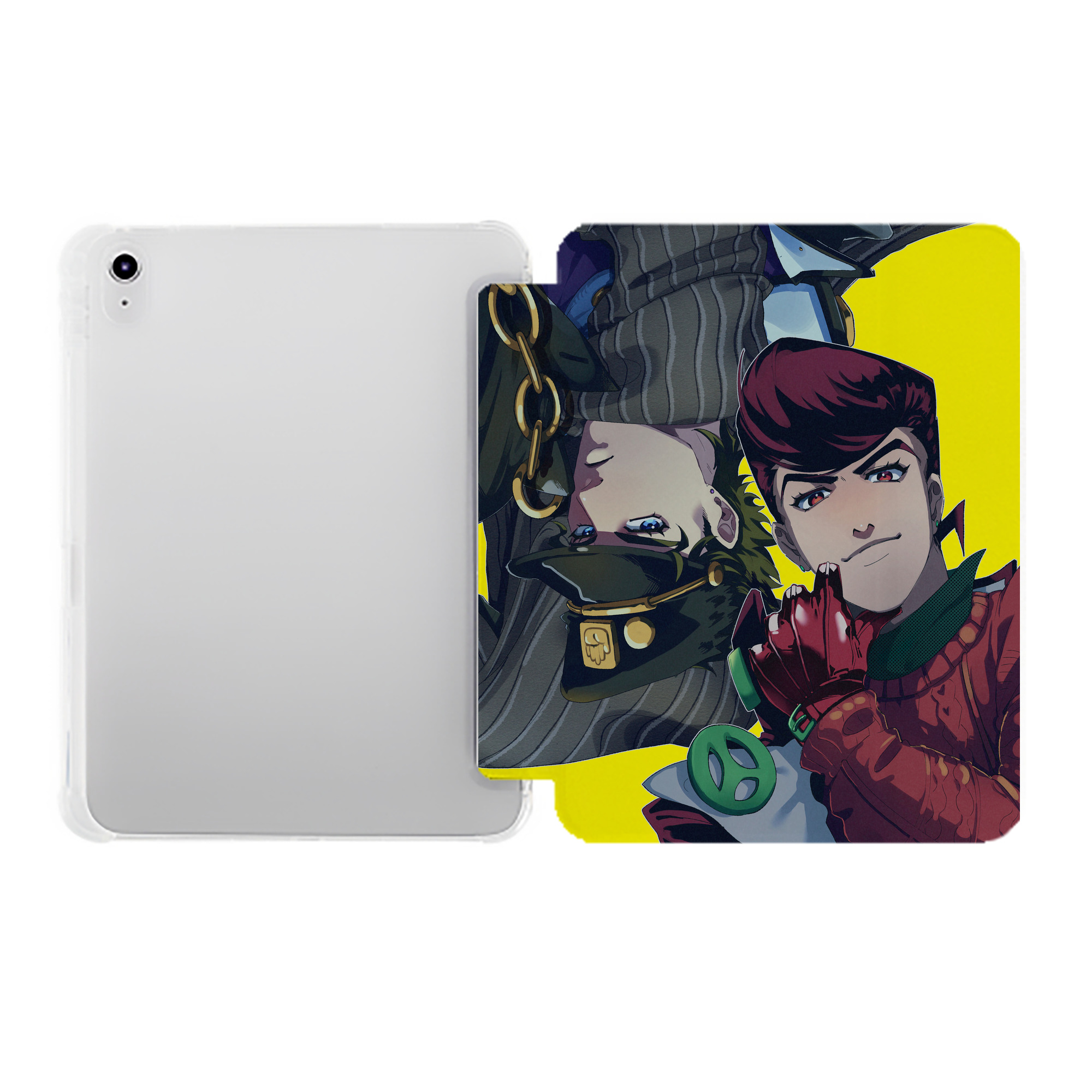 （画像用） ジョジョの奇妙な冒険 JoJo's Bizarre Adventure IPad ケース ペン収納付き 三つ折りスタンド PUレザー×シリコン 対応機種9.5/10.5/10.9インチ